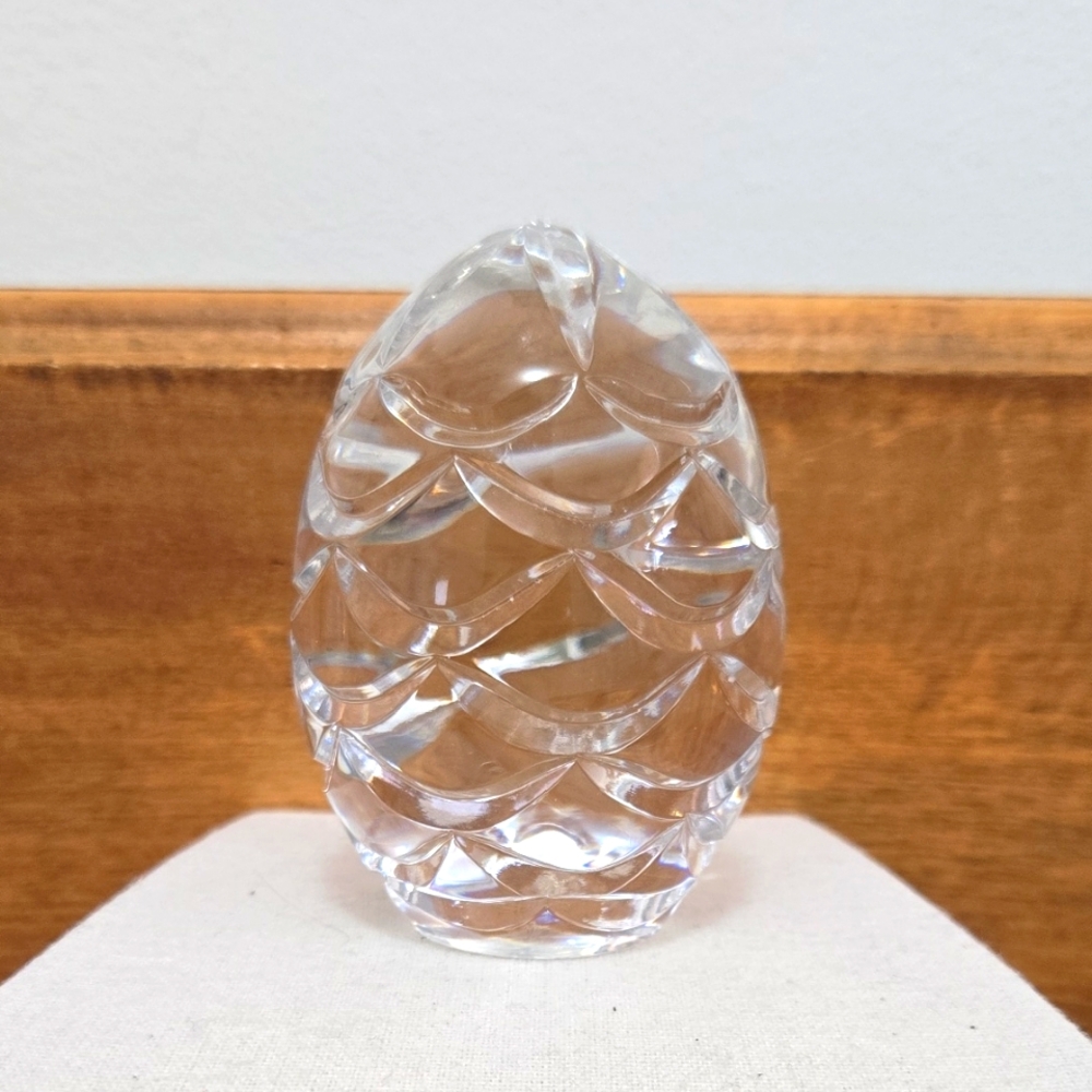 Faberge Cut Crystal Pine Cone Paperweight